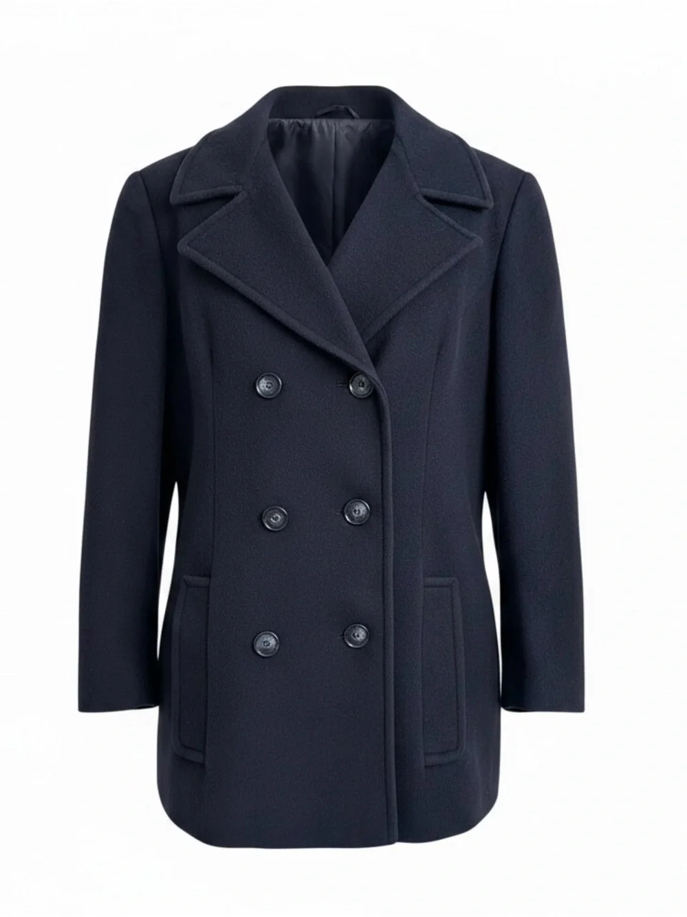 Regency Cashmere 100% Cashmere Navy Blue Pea Coat - Size M